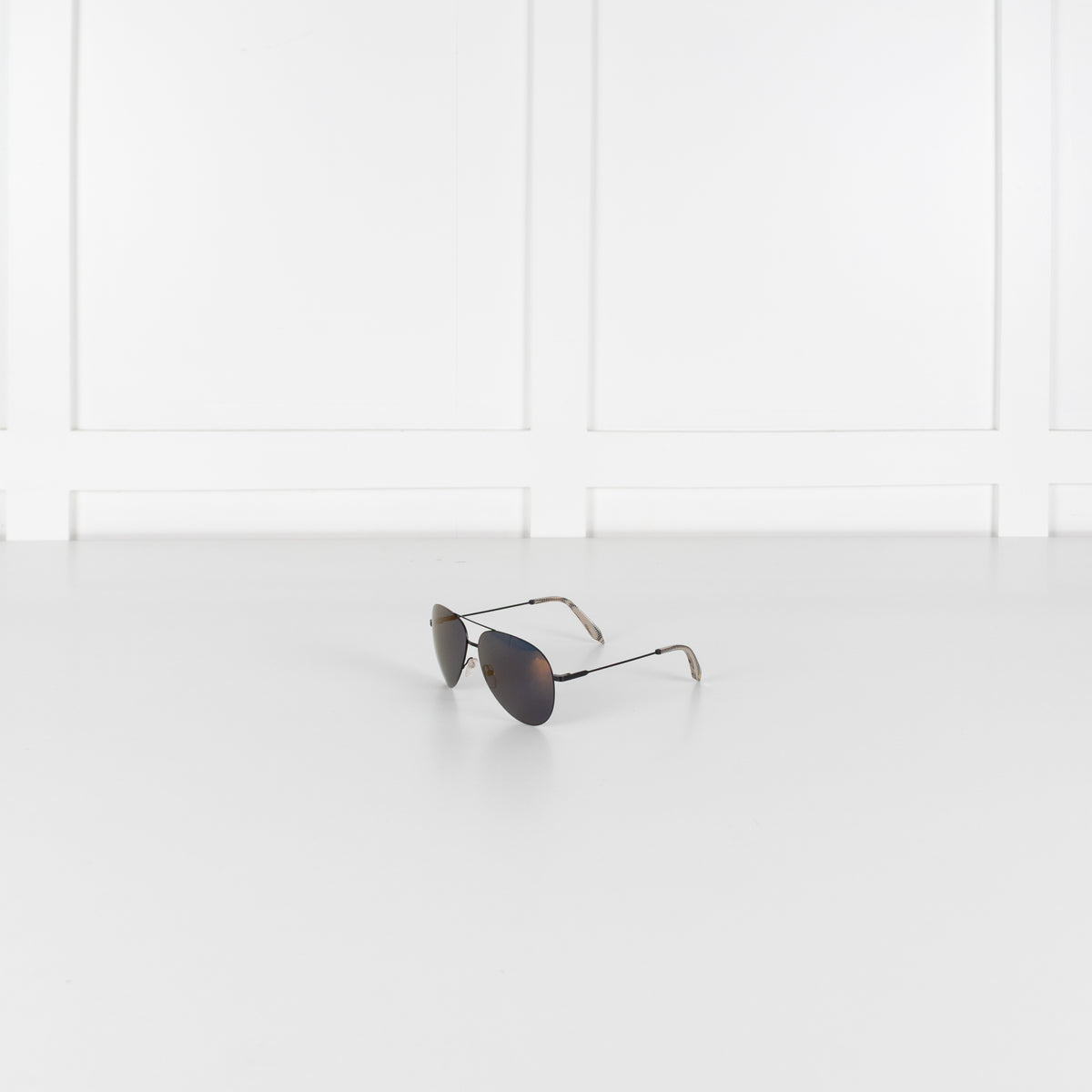 Victoria Beckham Amber Lens Aviator Sunglasses With Metal Temple Detail