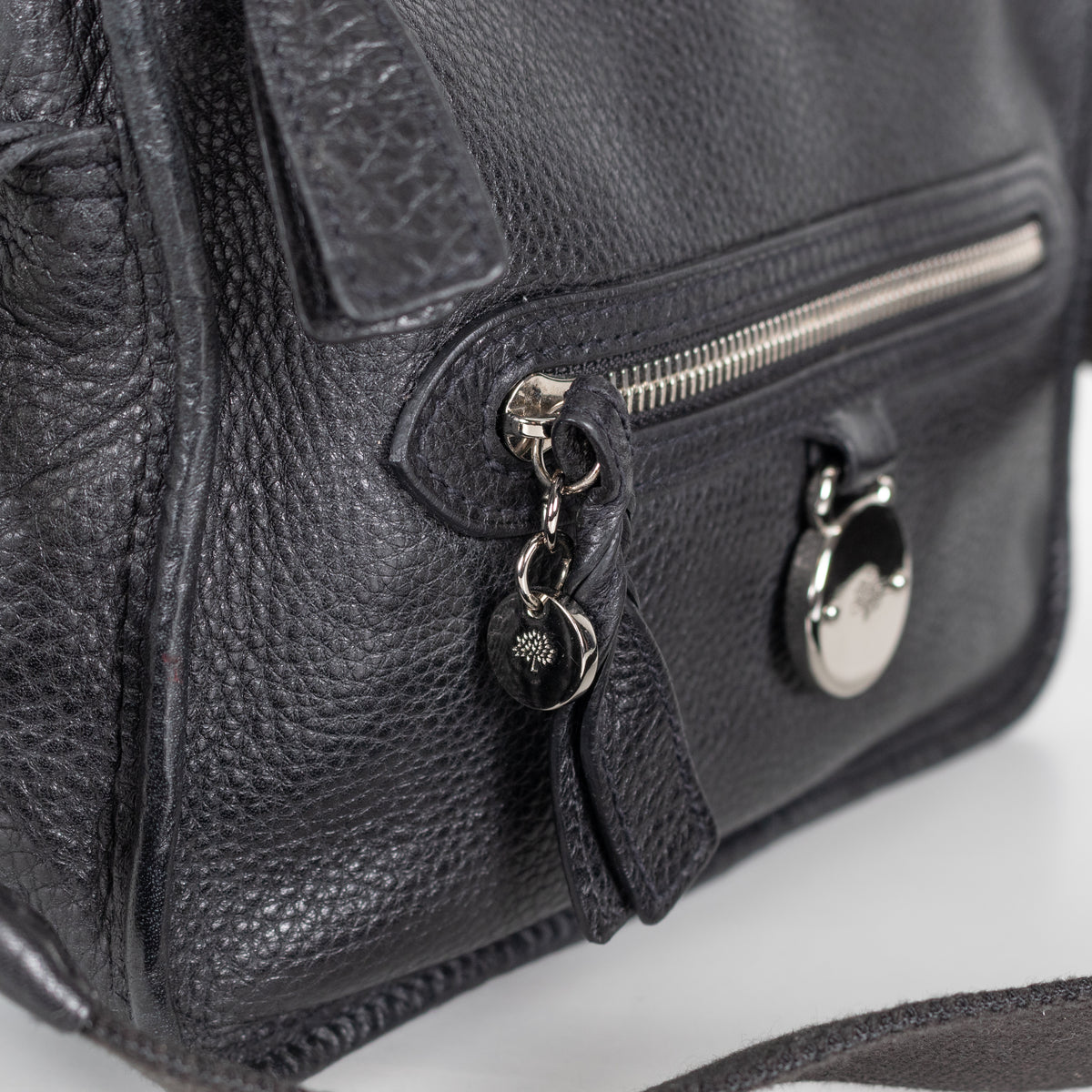 Mulberry Black Grainy Leather Somerset Shoulder Bag