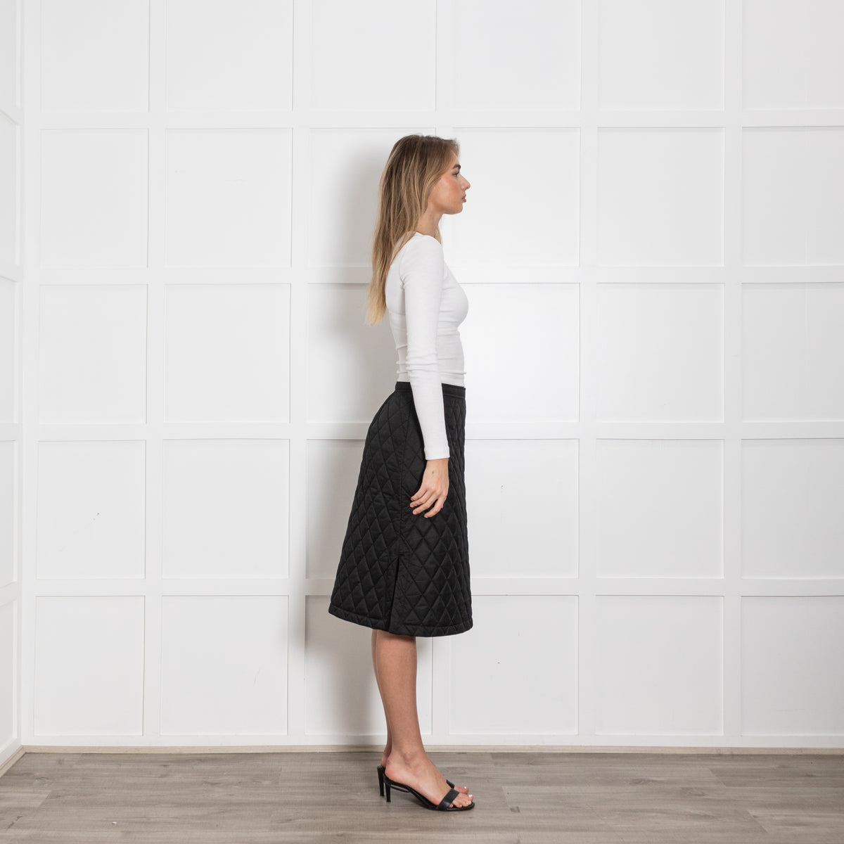 Burberry Black Padded A Line Knee Length Skirt