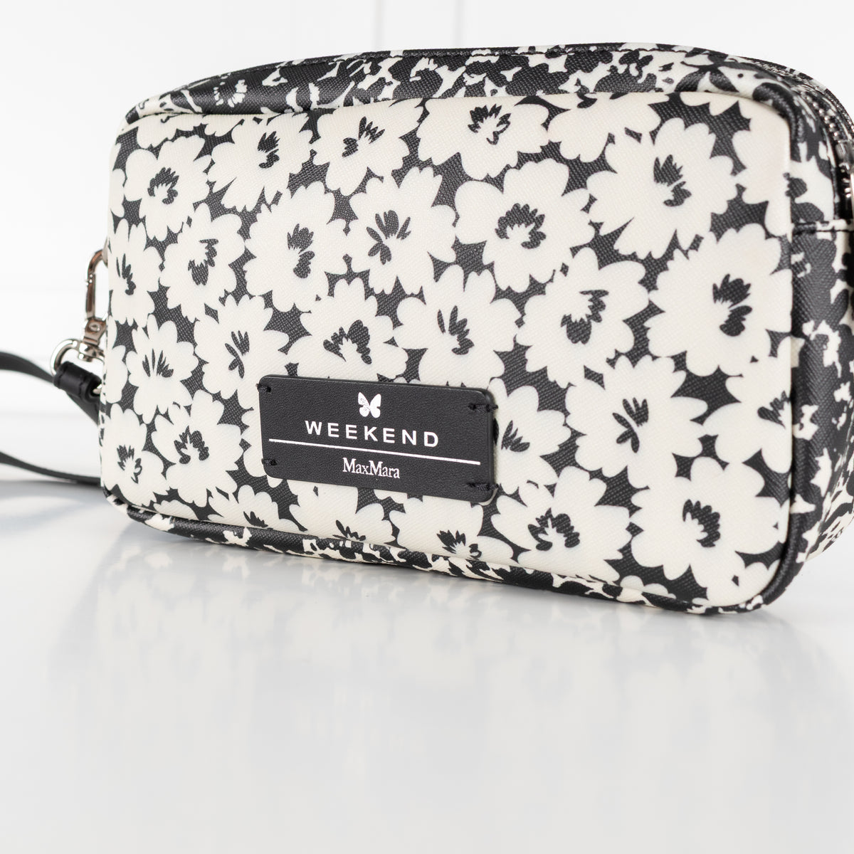 Weekend Max Mara Black and White Butterfly Print Crossbody Bag