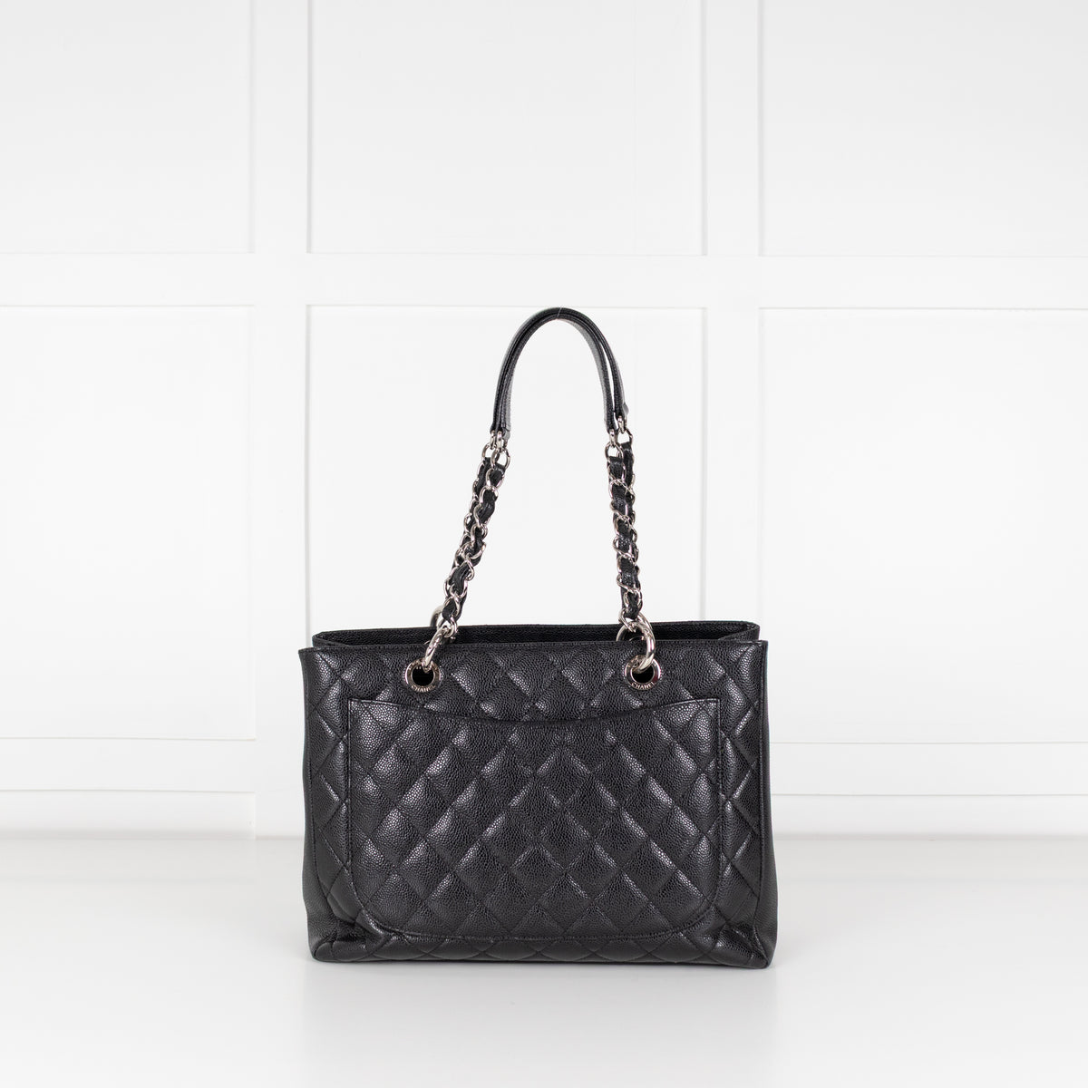 Chanel Black Caviar GST with Silver Hardware