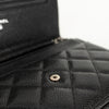 Chanel Black Caviar Leather Wallet On The Chain