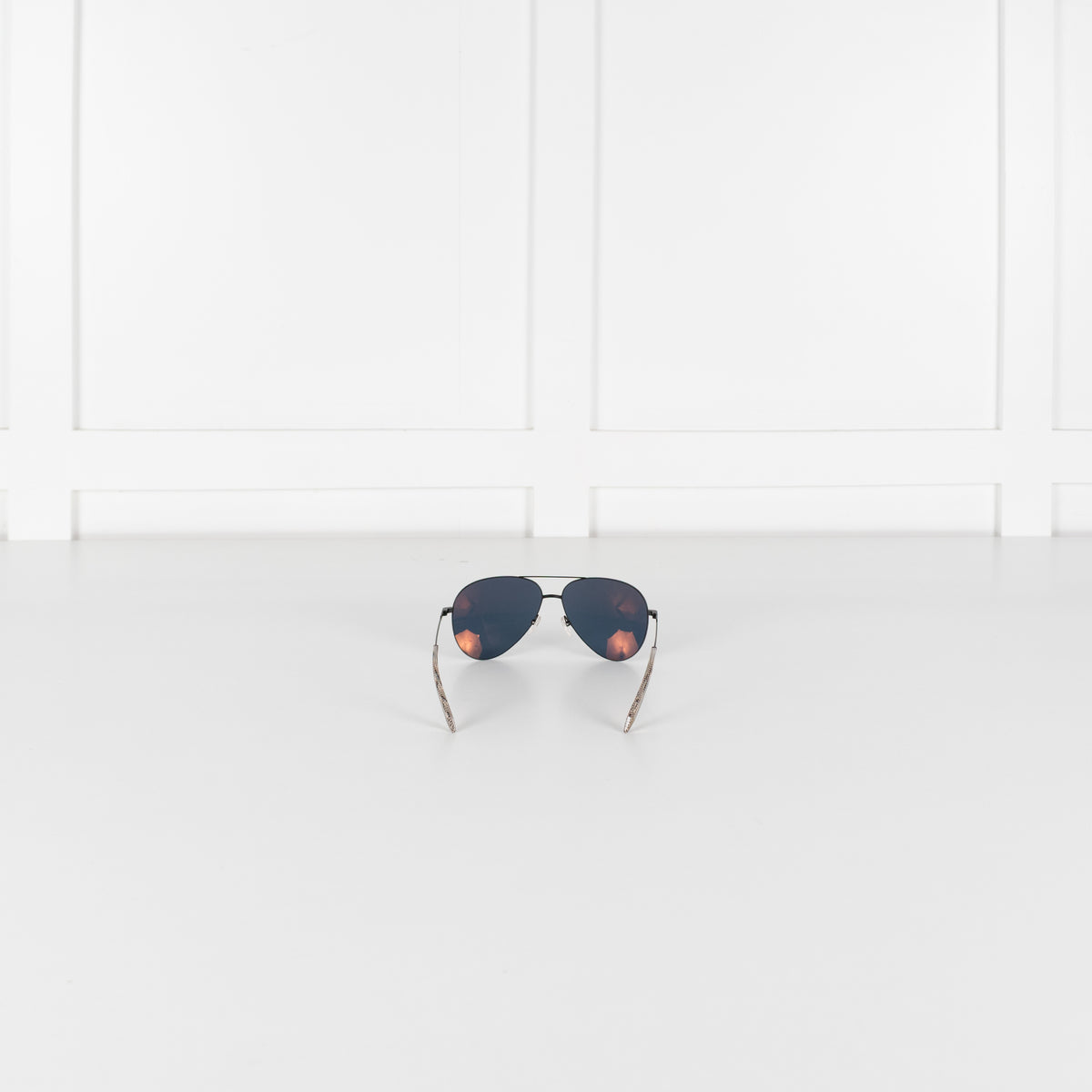 Victoria Beckham Amber Lens Aviator Sunglasses With Metal Temple Detail