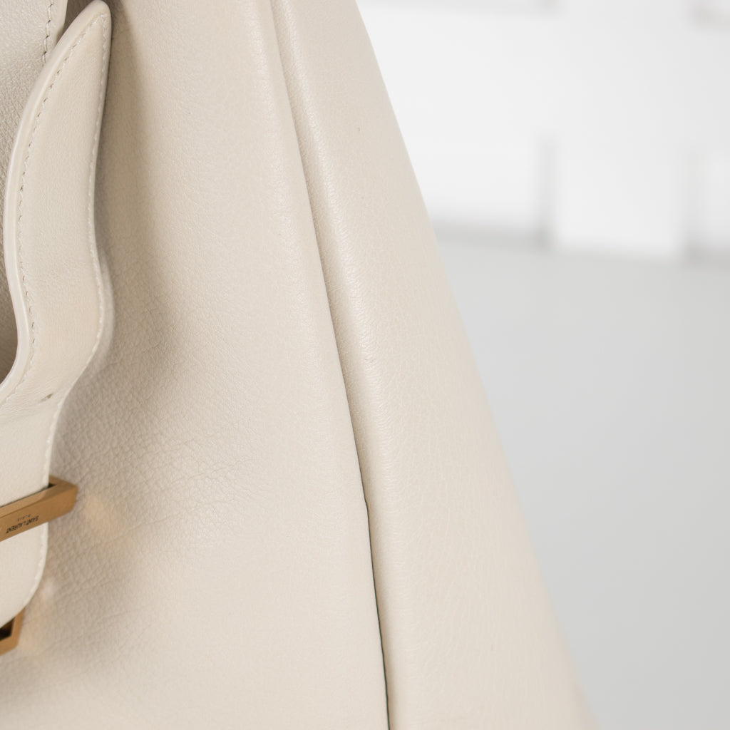 Saint Laurent Cream Large Le 5 a 7 Bag