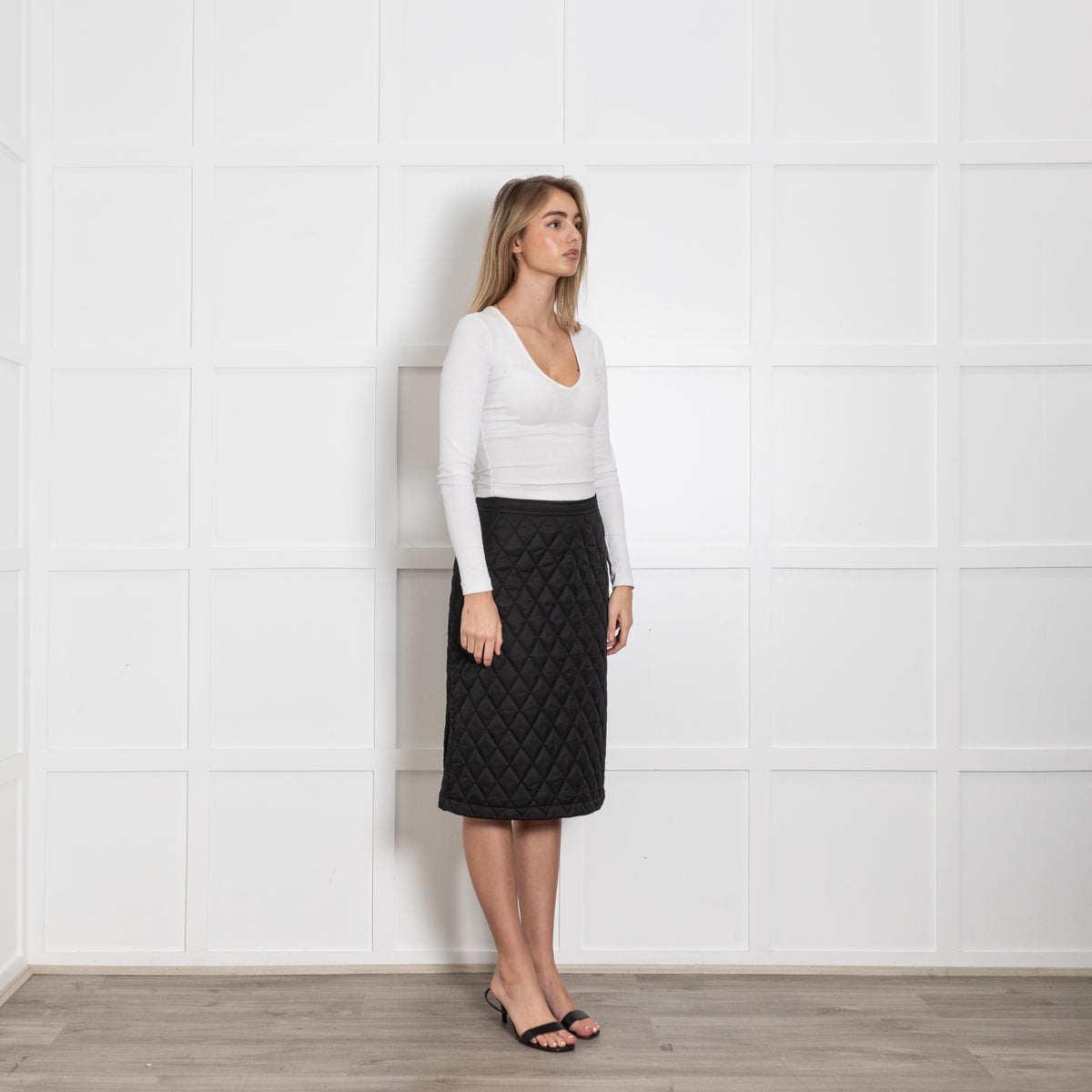 Burberry Black Padded A Line Knee Length Skirt