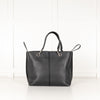 Tod's Black Pebble Leather Tote with Silver Pendant