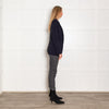 Amanda Wakeley Midnight Blue Sheer Back Panel Blazer Jacket