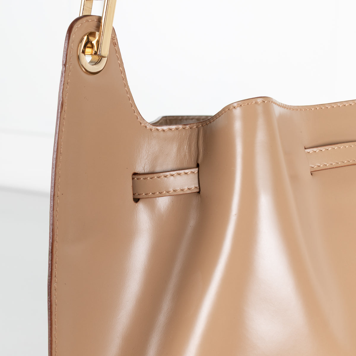 Salvatore Ferragamo Beige Bucket Shoulder Bag