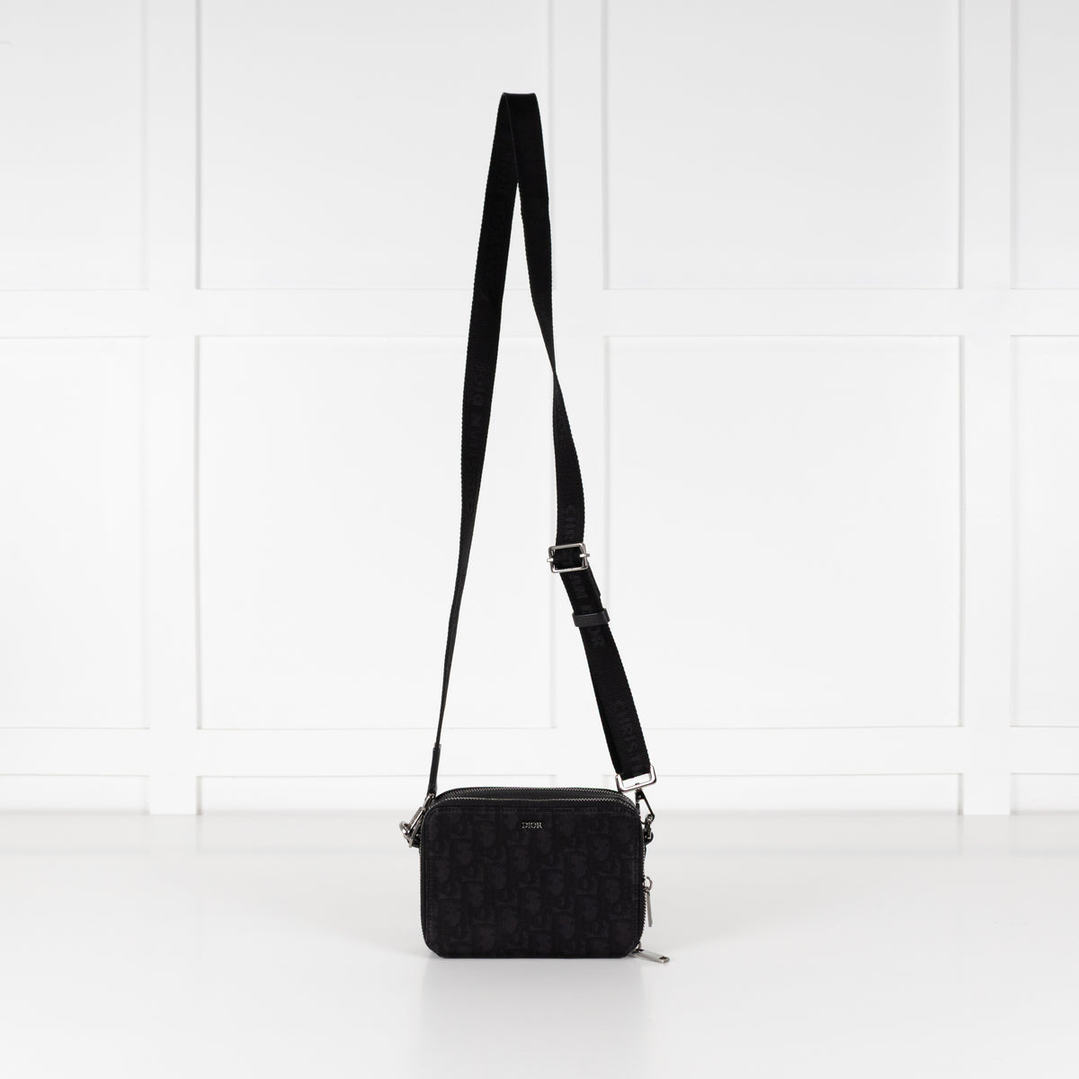 Christian Dior Black Oblique Galaxy Nylon Messenger Bag