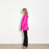 Frame Pink Satin Strong Shoulder Blazer