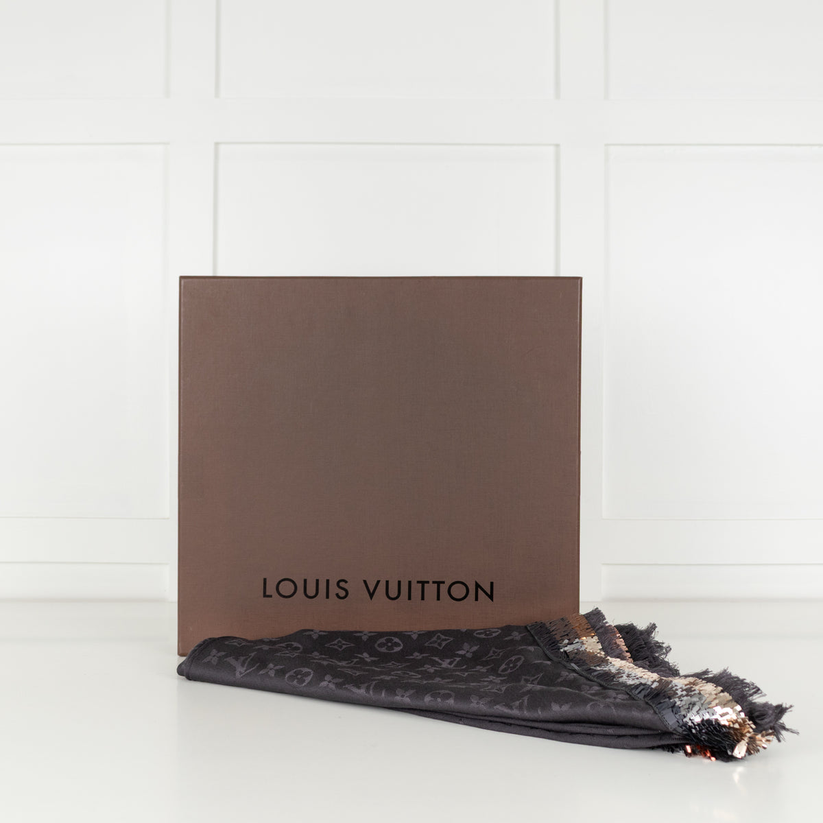 Louis Vuitton Grey Monogram Sequined Scarf
