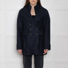 Chanel Navy Blue Waisted Wool Mix Short Coat