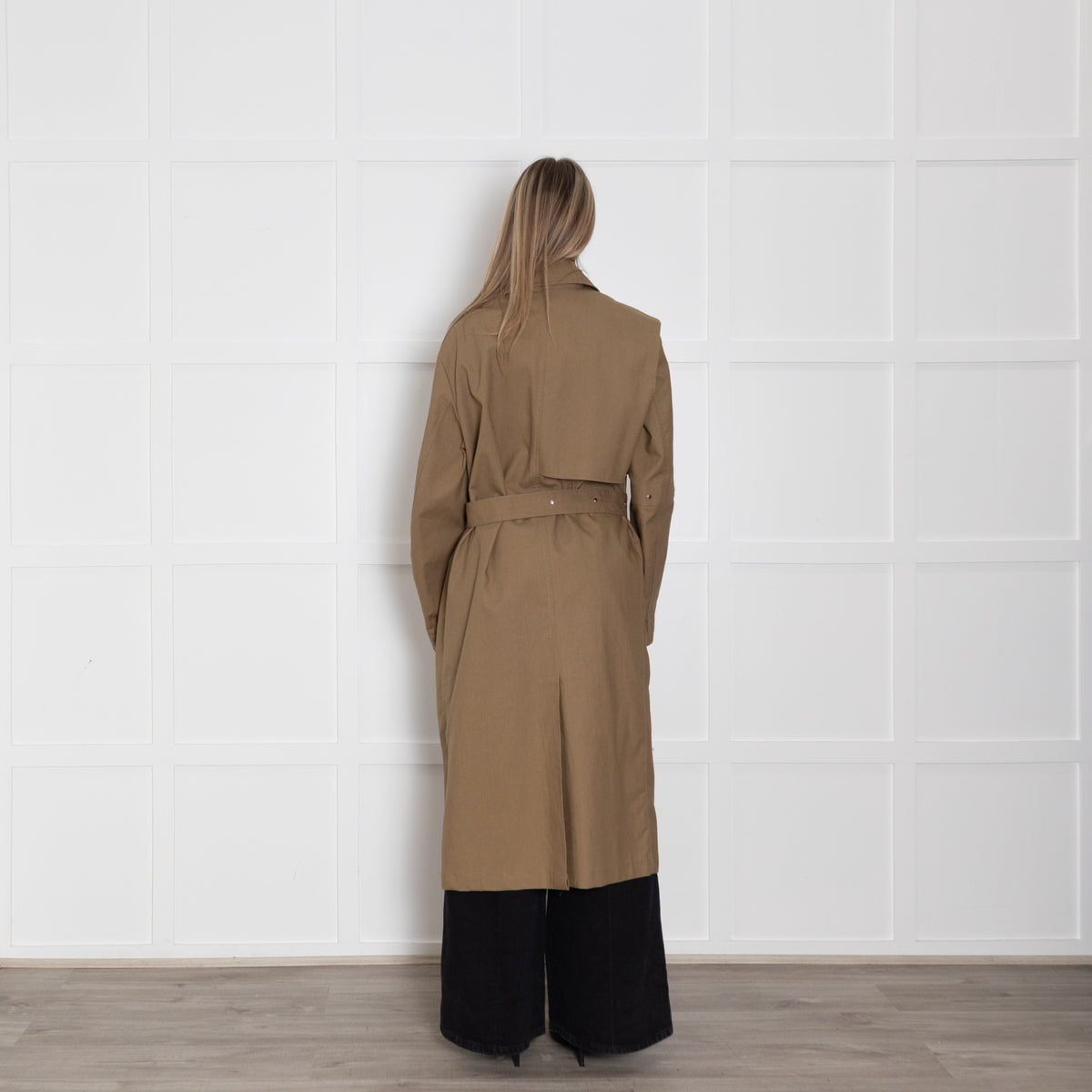 Joseph Khaki Trench Coat With Zipped Collar