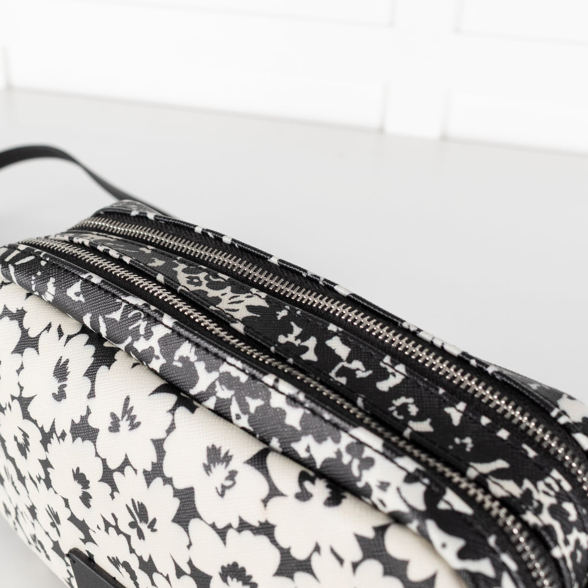 Weekend Max Mara Black and White Butterfly Print Crossbody Bag