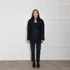 Chanel Navy Blue Waisted Wool Mix Short Coat