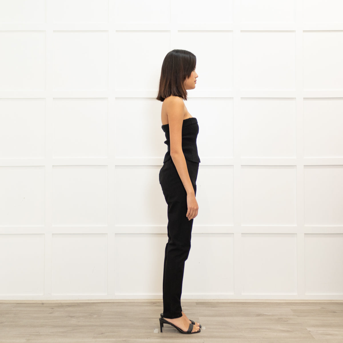 Joseph Black Elastic Waist Skinny Leg Trousers