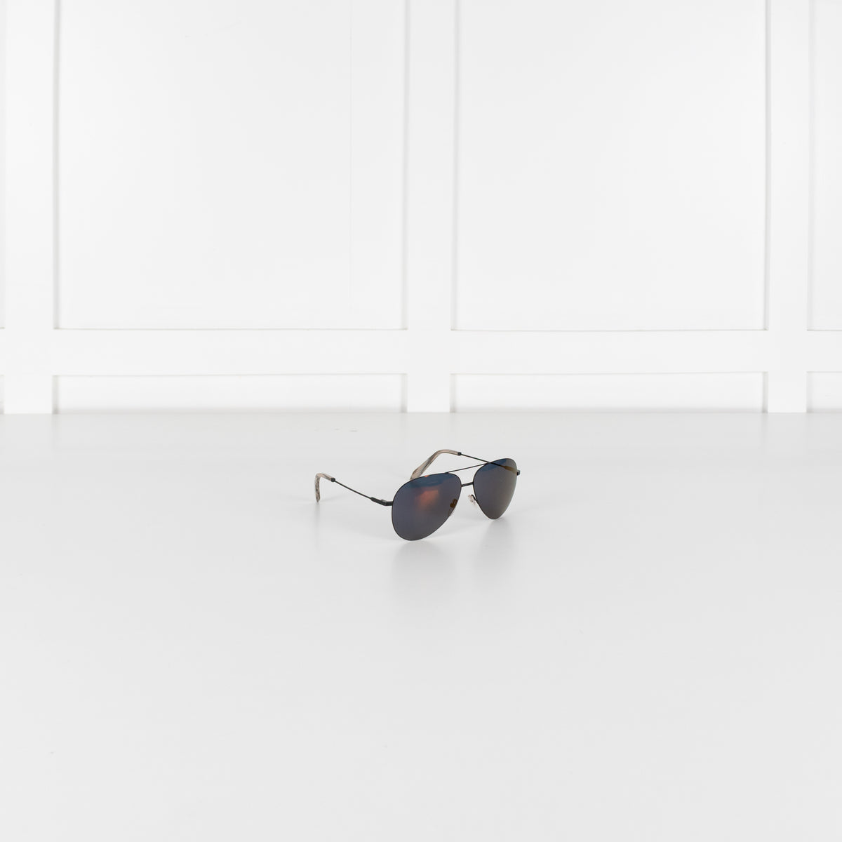 Victoria Beckham Amber Lens Aviator Sunglasses With Metal Temple Detail
