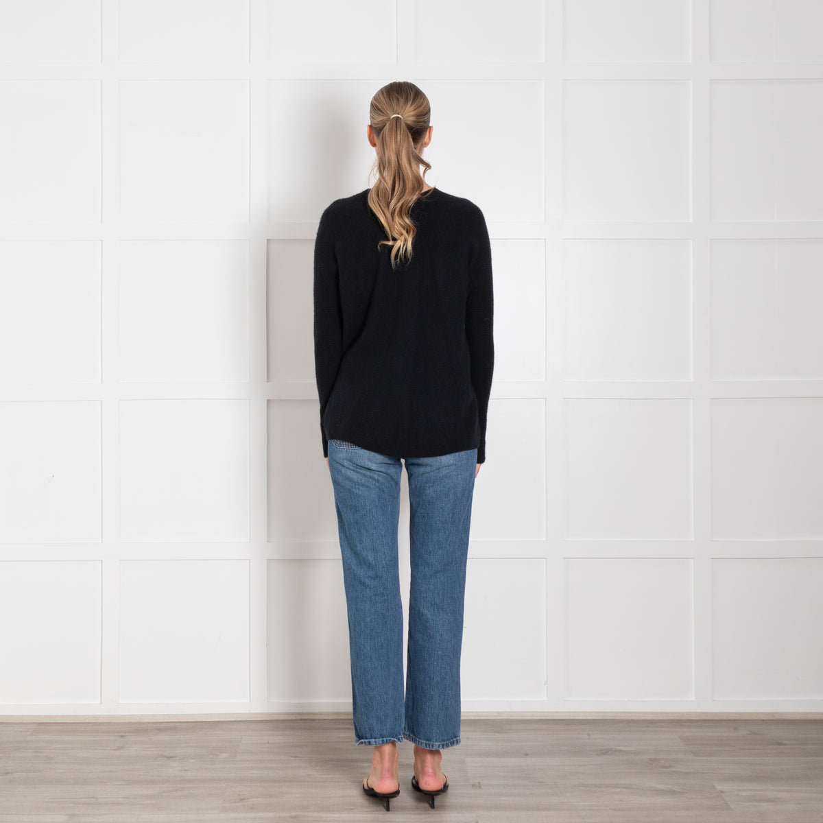 Vince Black V Neck Cashmere Jumper
