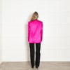 Frame Pink Satin Strong Shoulder Blazer