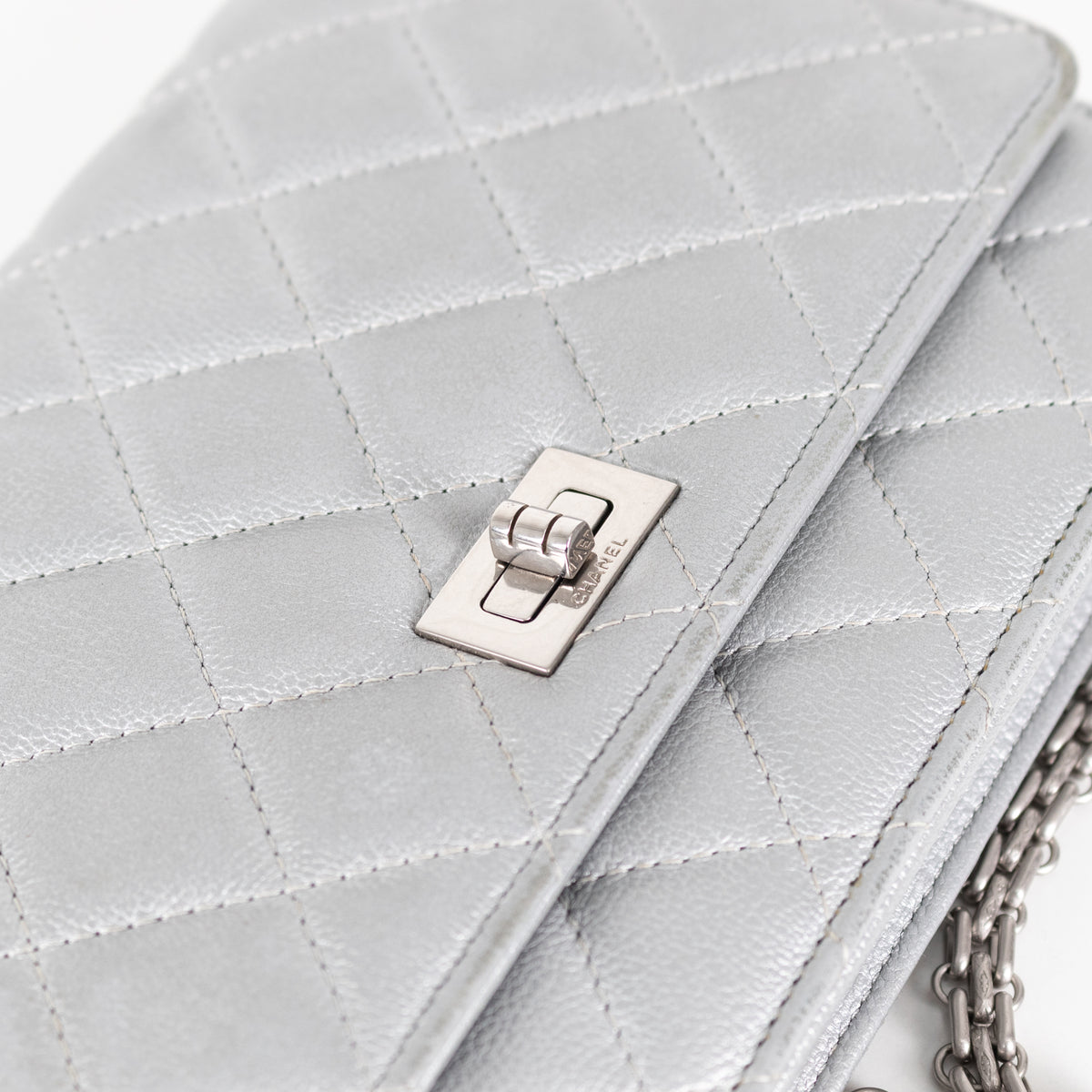 Chanel Silver WOC 2.55 Re-Edition with Box