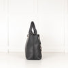 Tod's Black Pebble Leather Tote with Silver Pendant