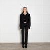 Khaite Black Cropped Chunky Cashmere Knit Cardigan