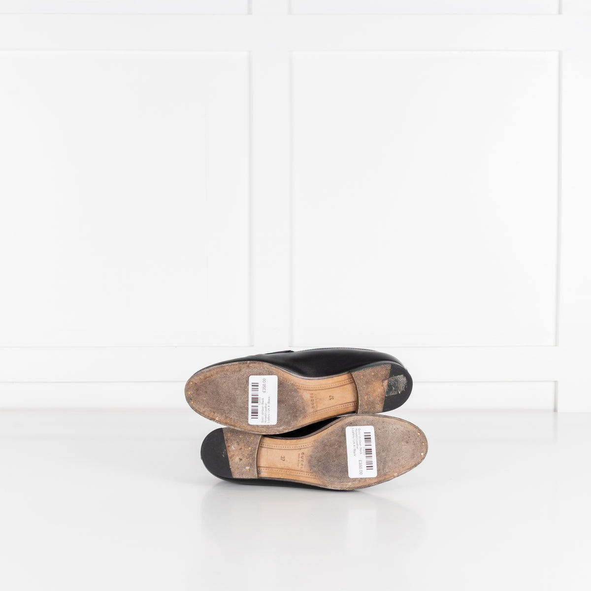 Gucci Jordaan Black Horsebit Leather Loafers