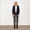 Amanda Wakeley Midnight Blue Sheer Back Panel Blazer Jacket
