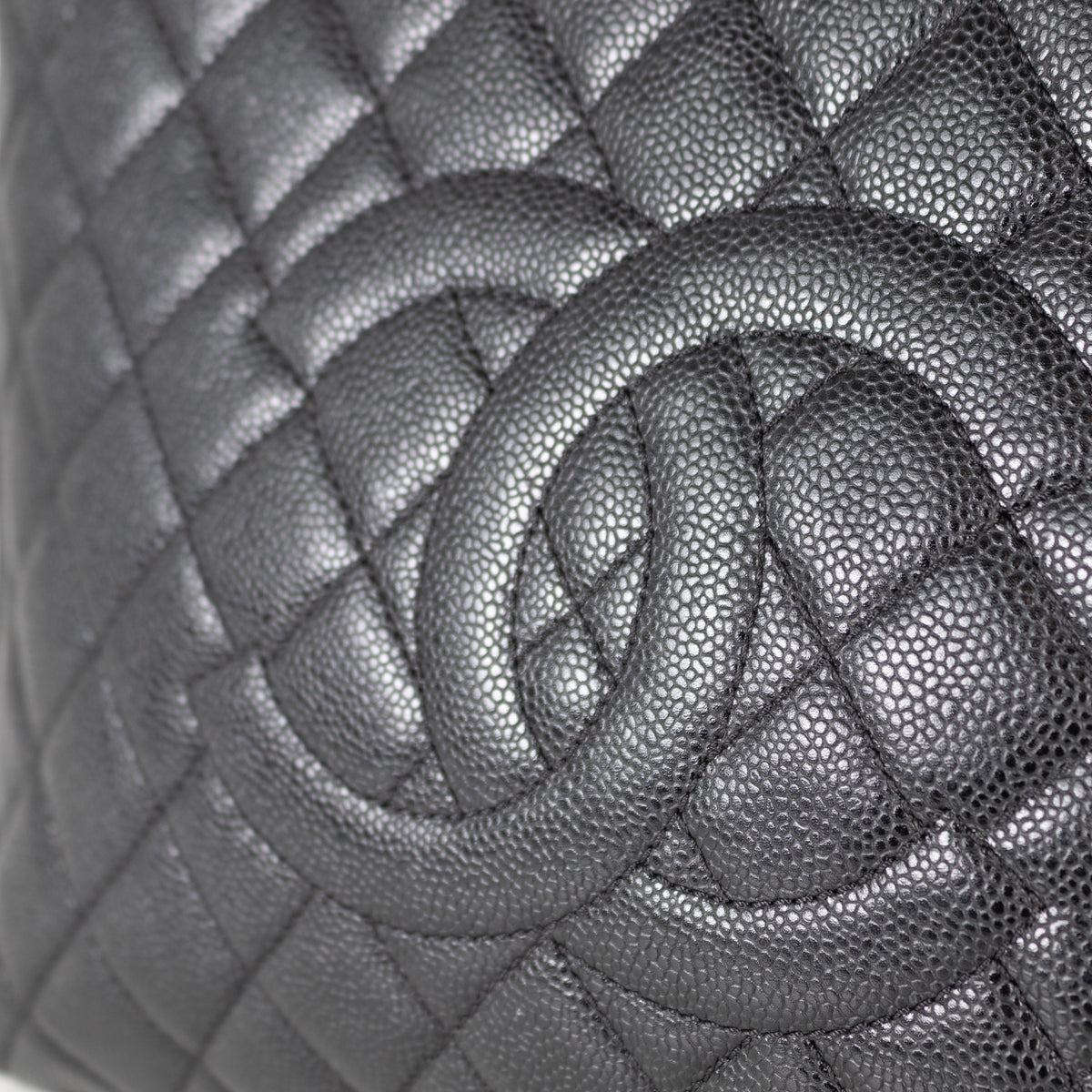 Chanel Black Caviar GST with Silver Hardware
