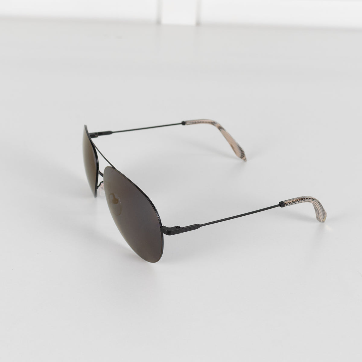 Victoria Beckham Amber Lens Aviator Sunglasses With Metal Temple Detail