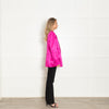 Frame Pink Satin Strong Shoulder Blazer
