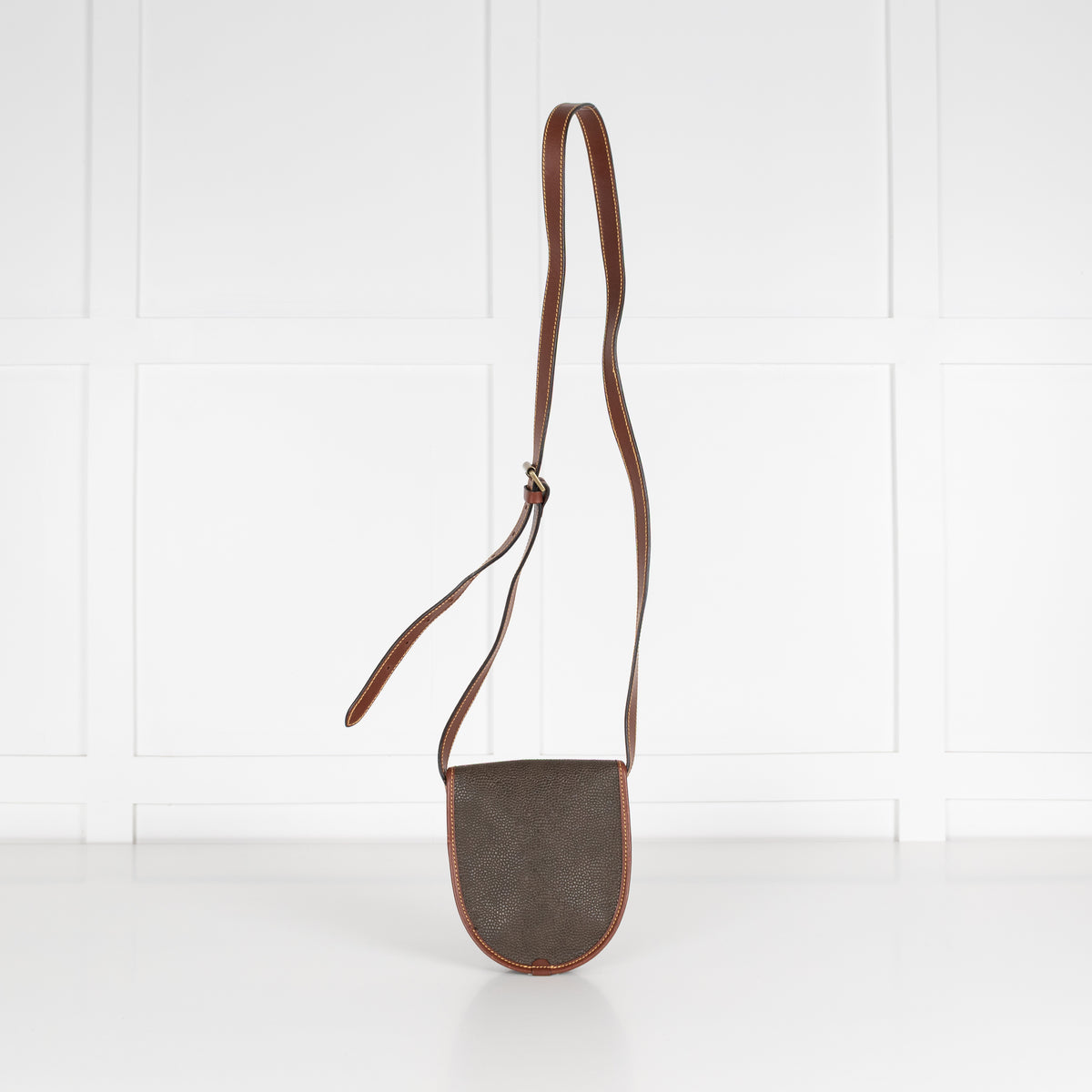 Mulberry Brown Scotchgrain Leather Vintage Small Crossbody Bag