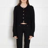 Khaite Black Cropped Chunky Cashmere Knit Cardigan