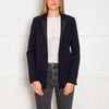 Amanda Wakeley Midnight Blue Sheer Back Panel Blazer Jacket