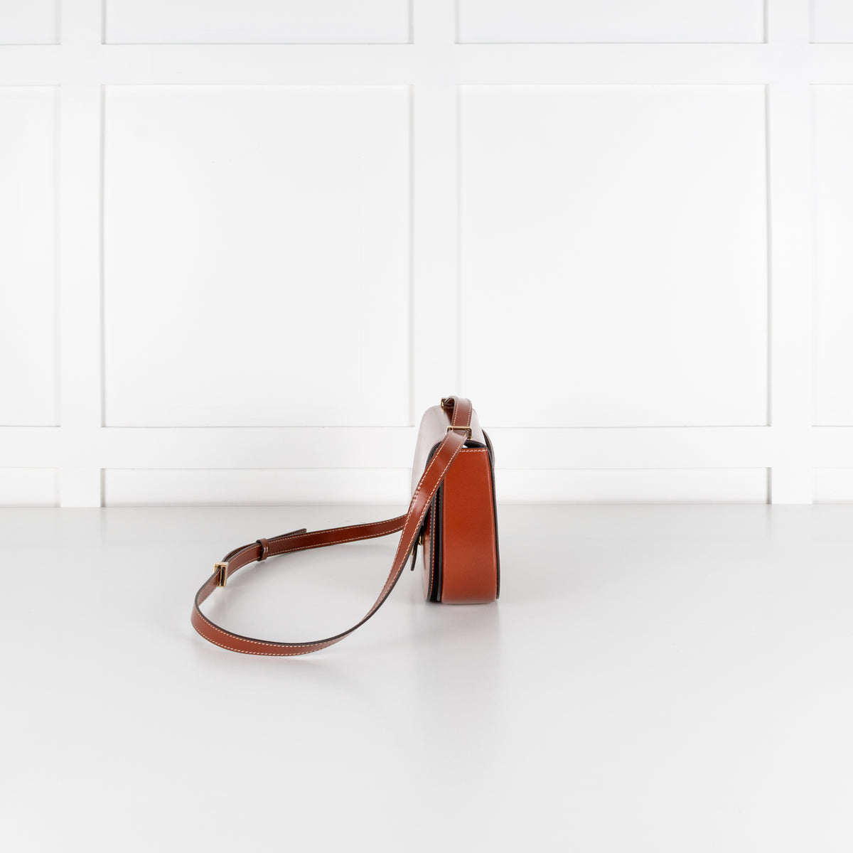 Salvatore Ferragamo Dark Cognac Double Gancini North-South Crossbody Bag
