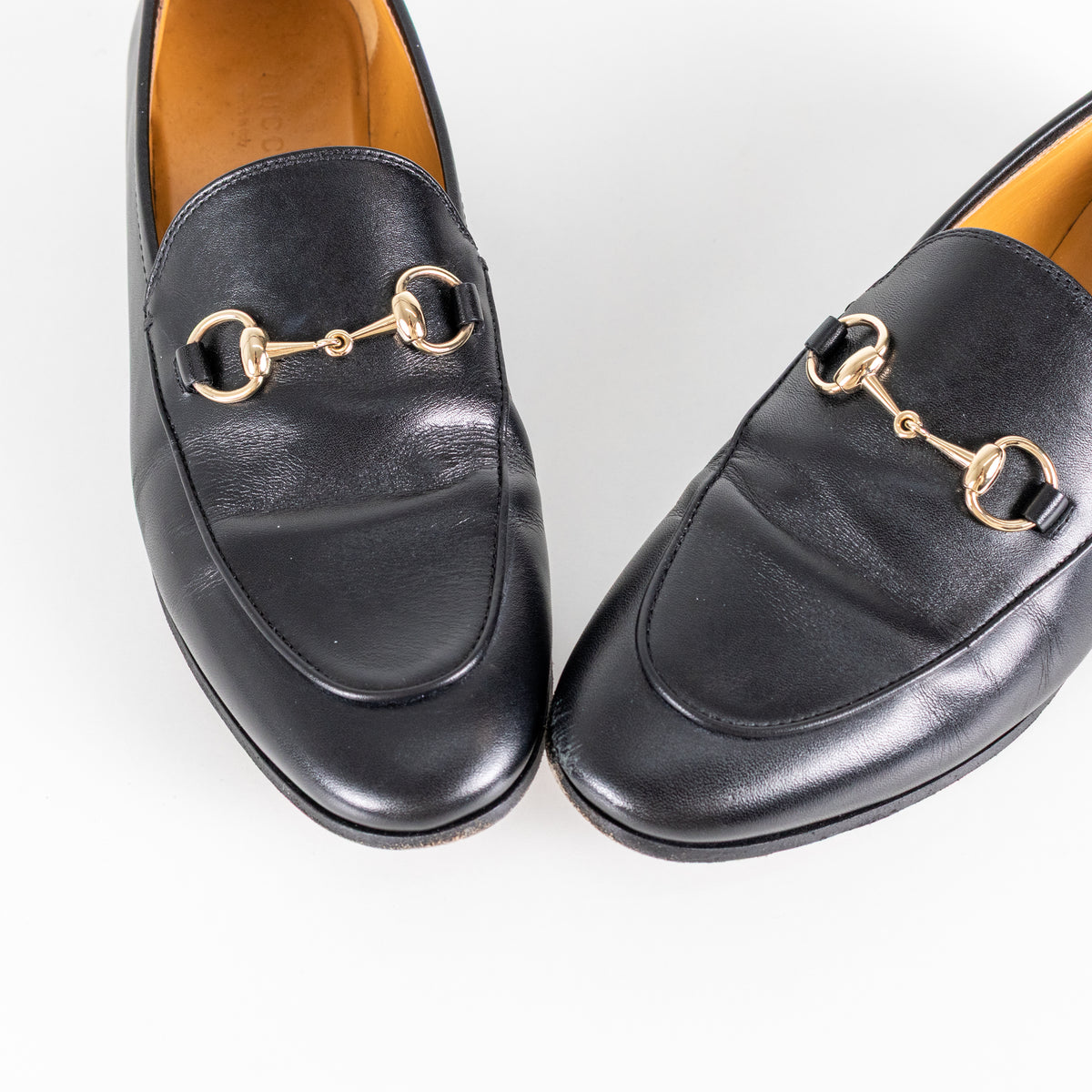 Gucci Jordaan Black Horsebit Leather Loafers