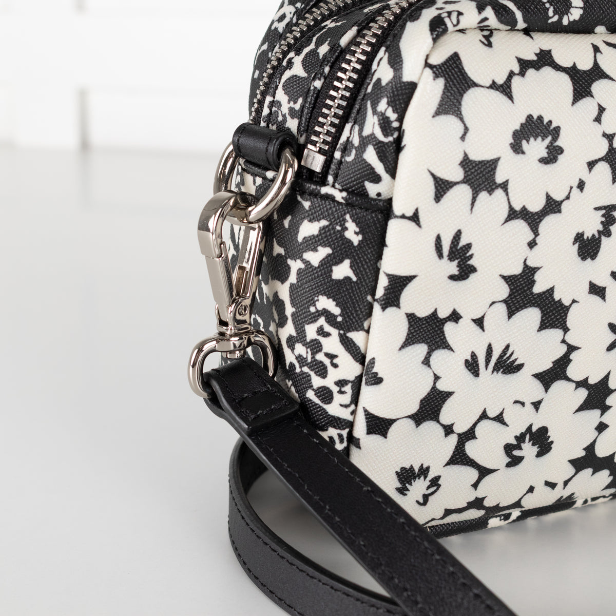Weekend Max Mara Black and White Butterfly Print Crossbody Bag