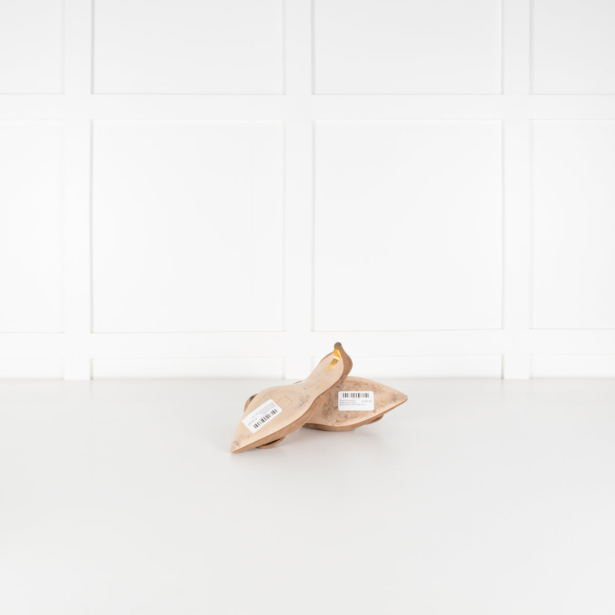 Rupert Sanderson Beige Suede Sling Back Kitten Heel Shoes