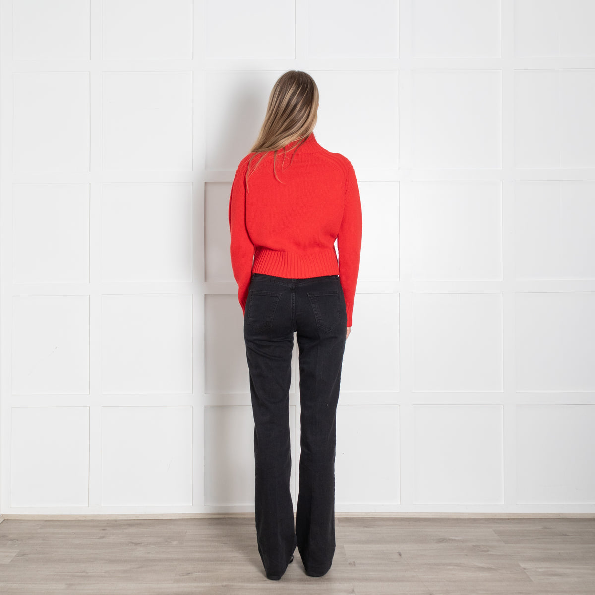 &Daughter Red Wool Funnel Neck Jumper