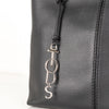 Tod's Black Pebble Leather Tote with Silver Pendant