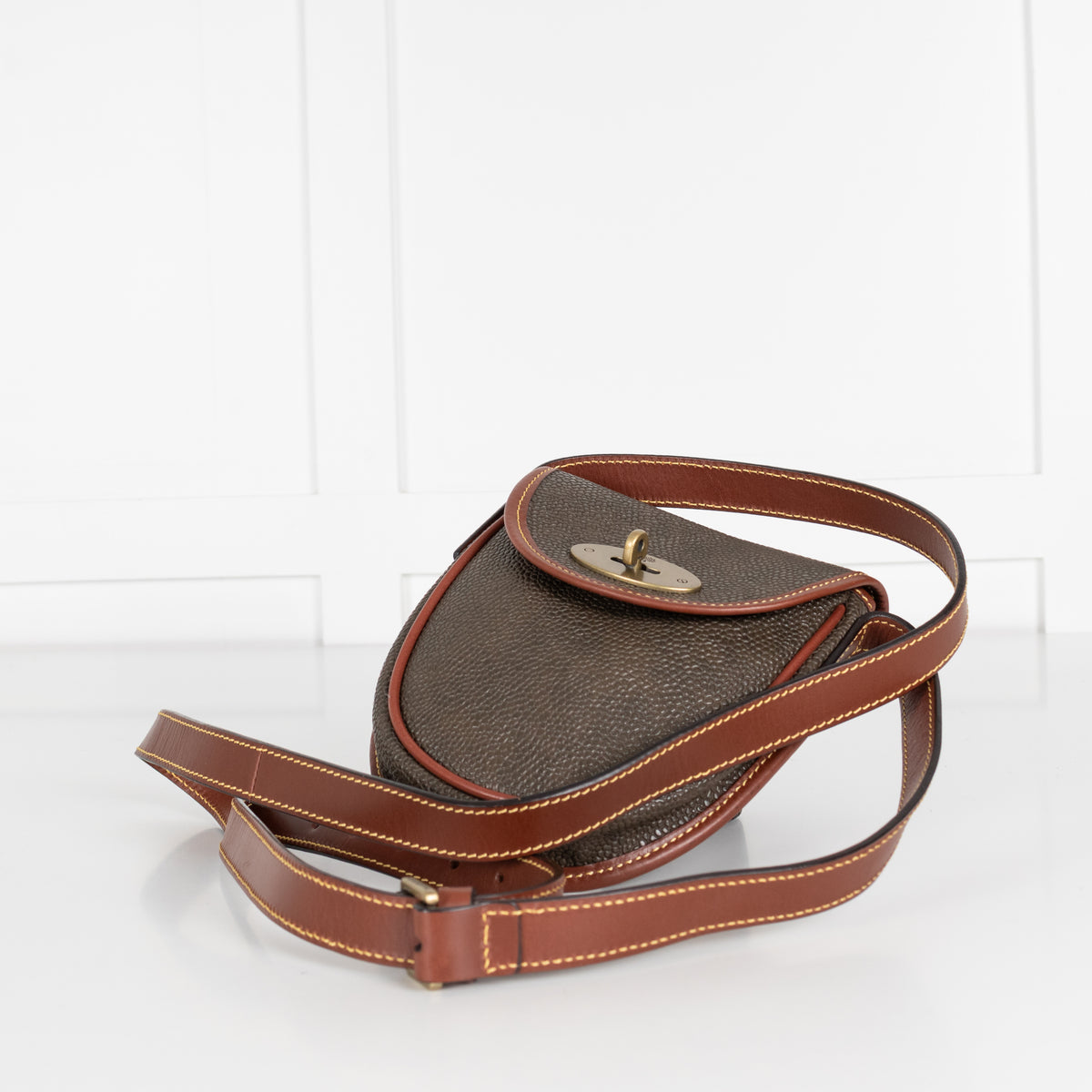 Mulberry Brown Scotchgrain Leather Vintage Small Crossbody Bag