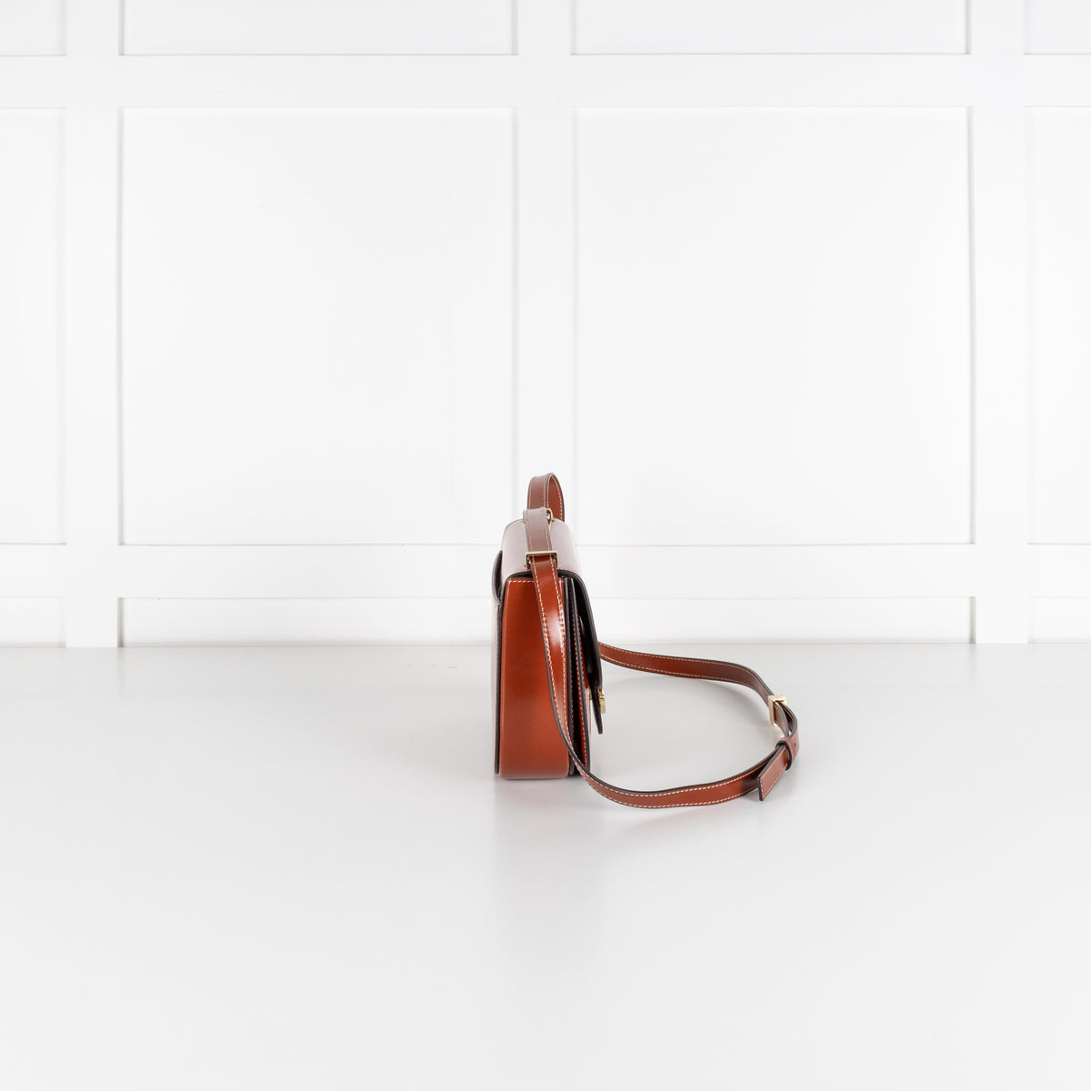 Salvatore Ferragamo Dark Cognac Double Gancini North-South Crossbody Bag