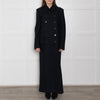 Stella McCartney Navy Blue Wool Double Breasted Maxi Coat