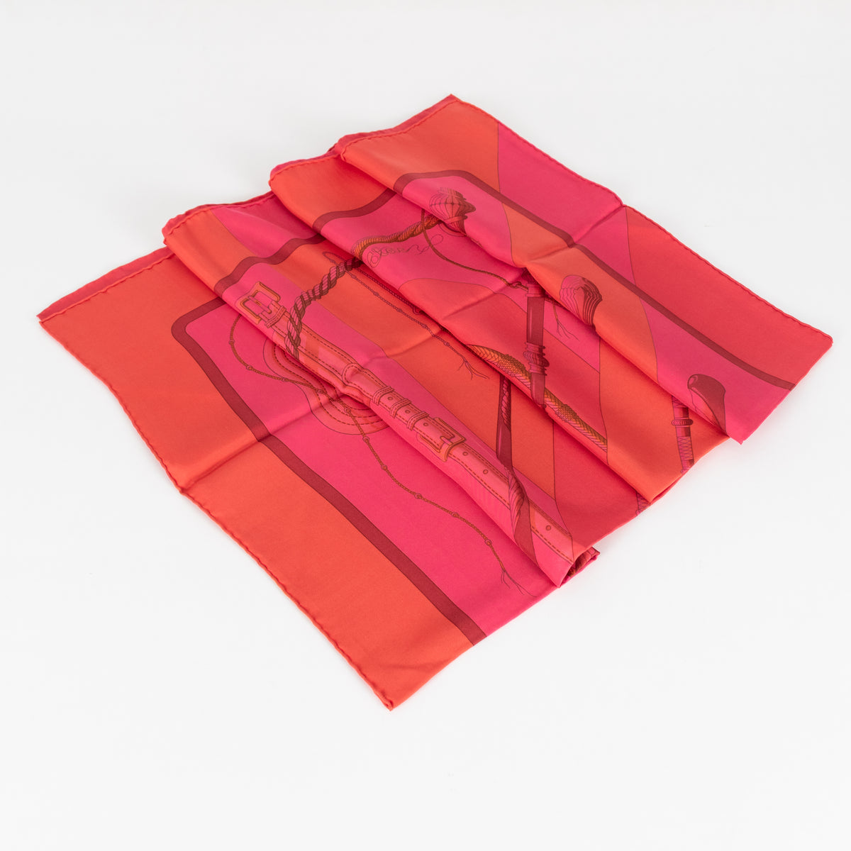 Hermes Pink Orange Dip Dye Bridges De Gala Scarf