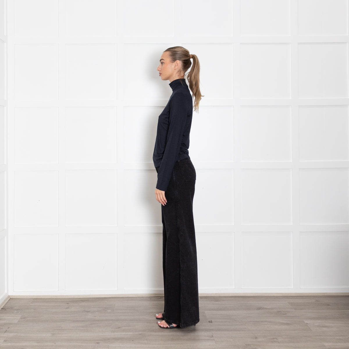Prada Navy Blue Thin Stretchy Fabric With Back Zip Top