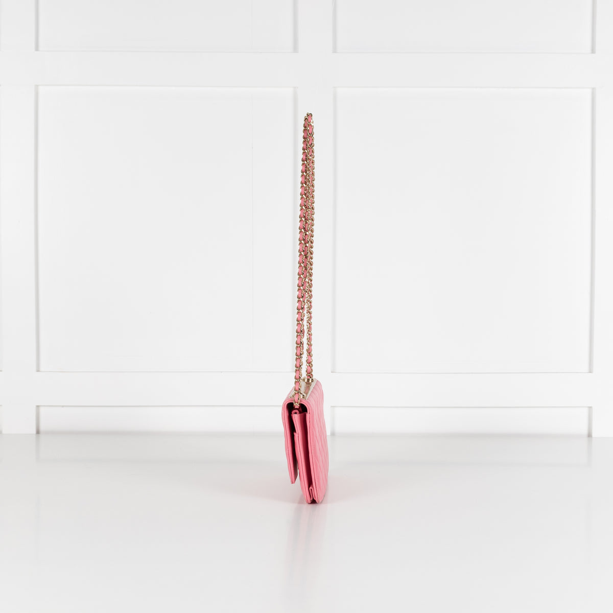 Chanel Pink Lambskin Trendy Wallet On Chain