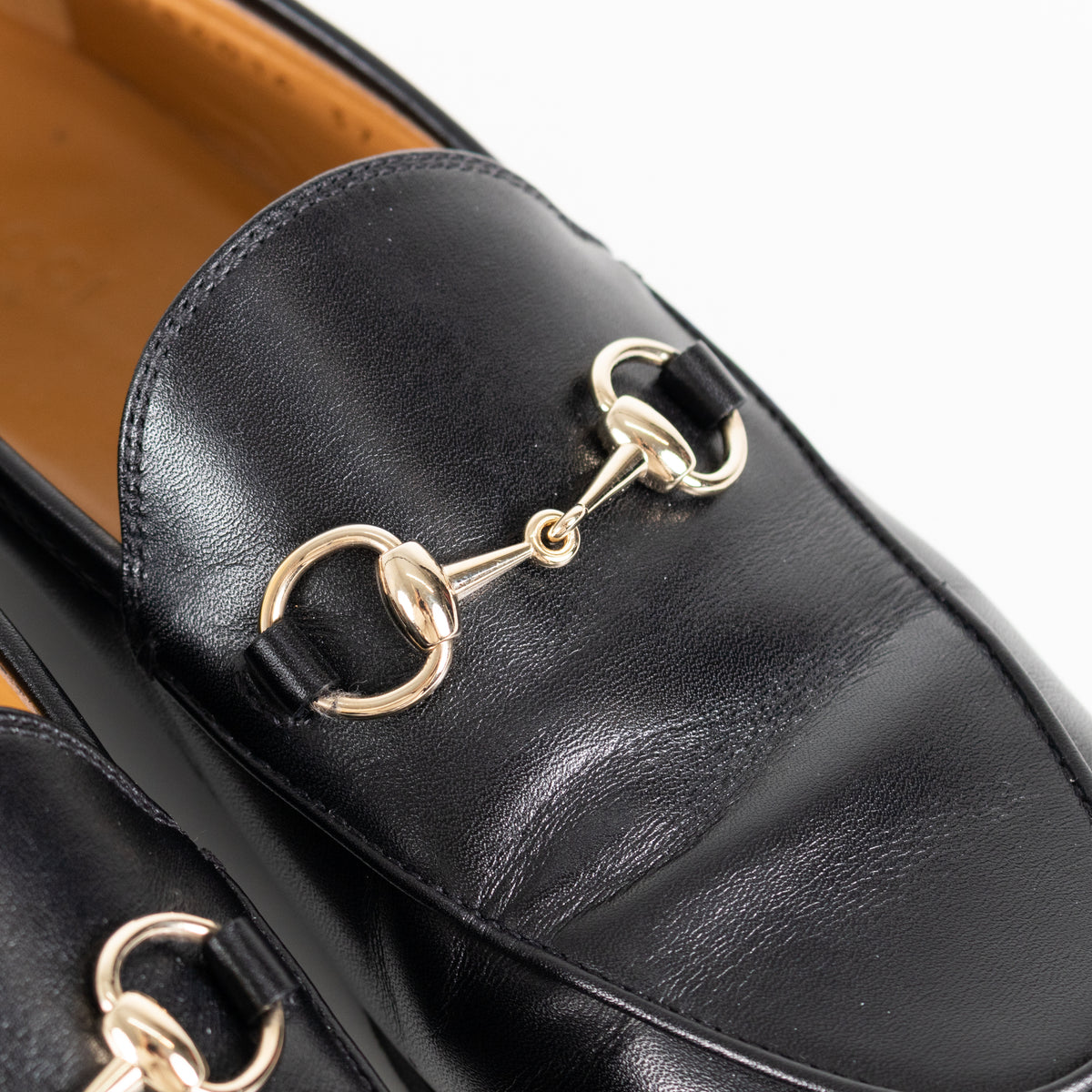 Gucci Jordaan Black Horsebit Leather Loafers