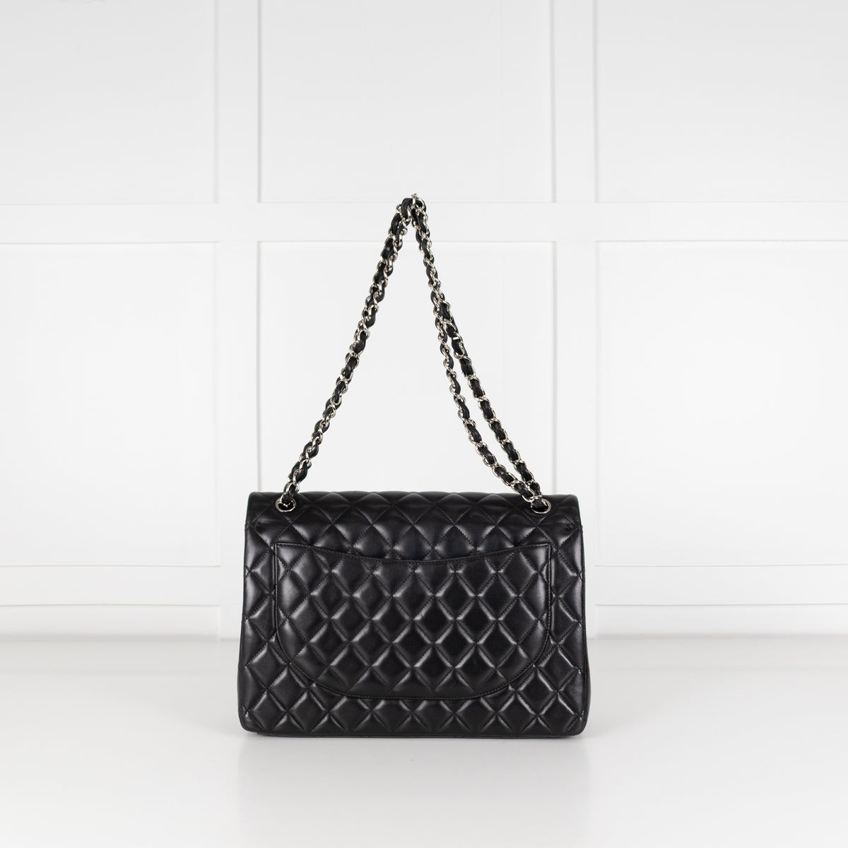 Chanel Black Lambskin Maxi Classic Double Flap Bag