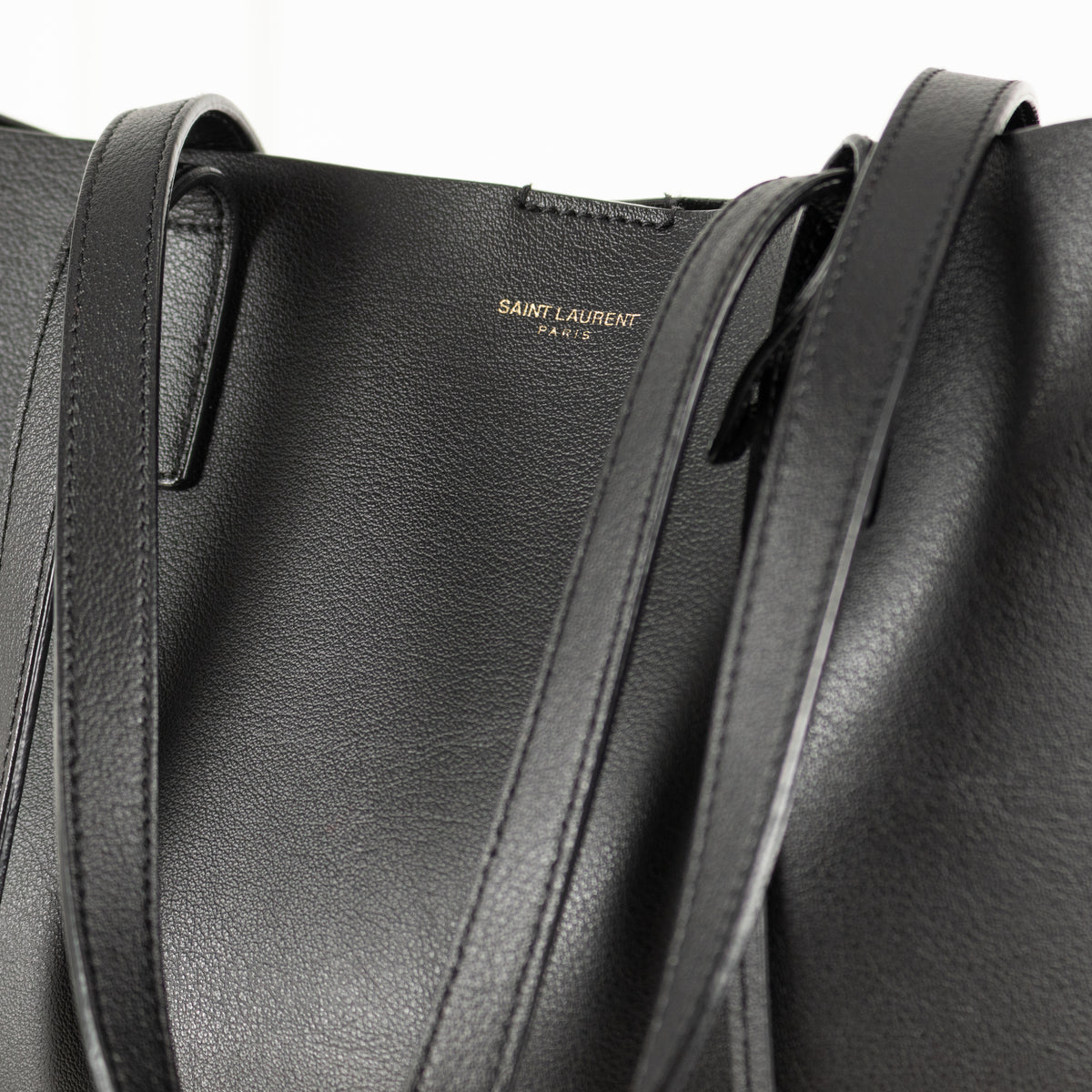 Saint Laurent Black Leather Shopping Bag