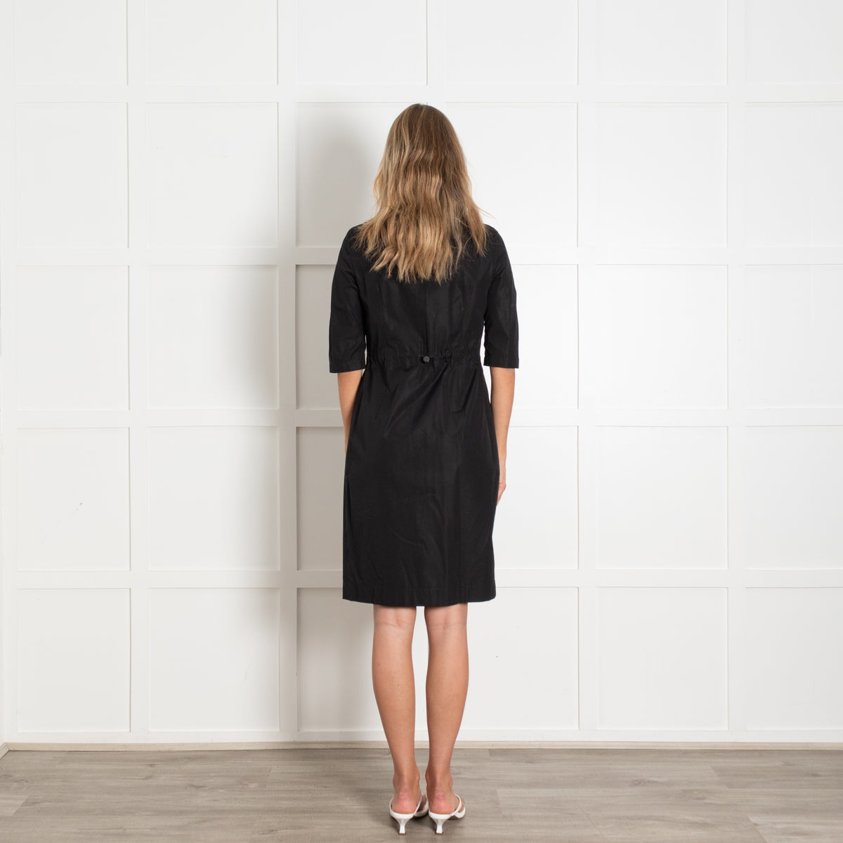 Akris Punto Black Cotton Zip Detail Pocket Dress
